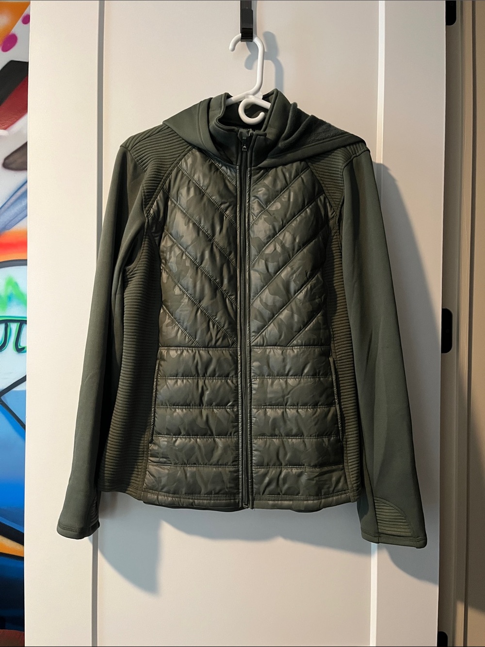 tek gear Olive Quilted Hybrid Hooded Jacket
